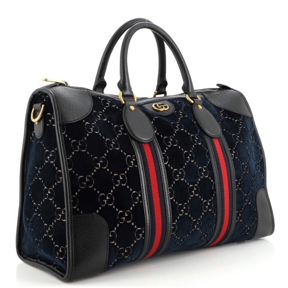 Gucci Convertible Duffle Bag GG Velvet Medium - Picture 3 of 6
